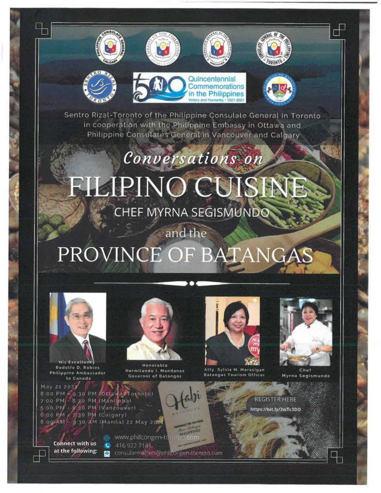 Conversation on Filipino Cuisine and the Province of Batangas